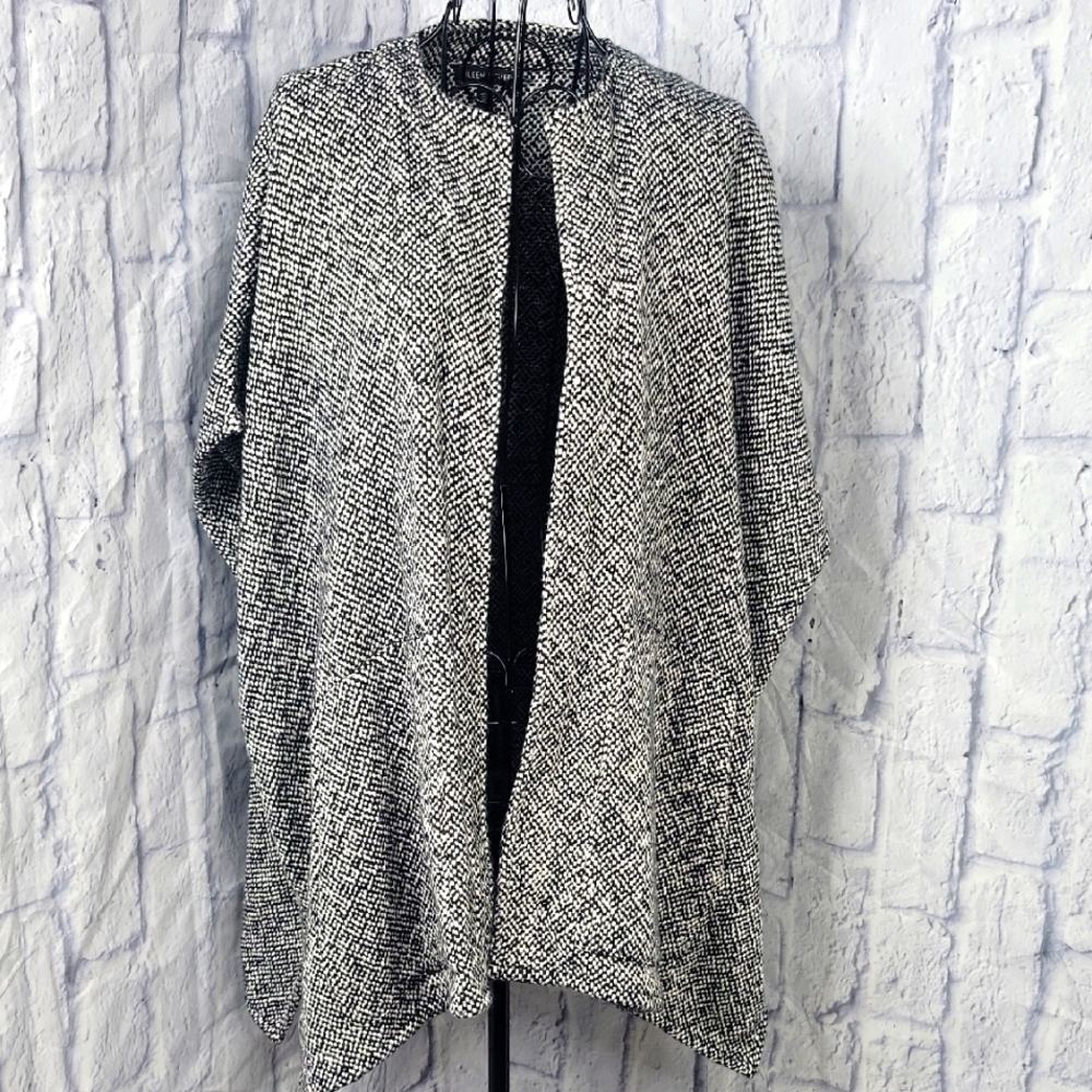 Eileen Fisher Black and White Cape Jacket